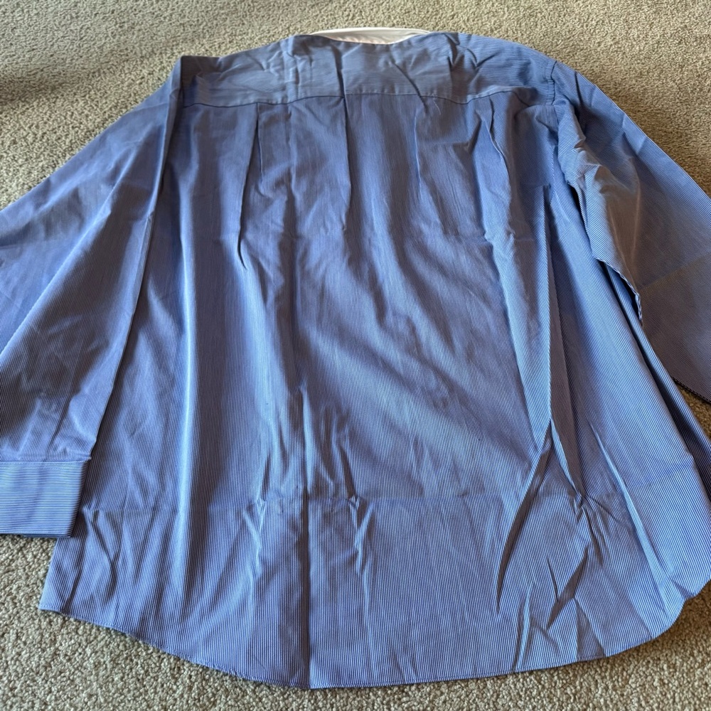 NWT! Geoffrey Beene Blue & White Striped Dress Shirt Men’s 18.5 36/37 - Picture 4 of 7